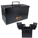 Custom Shop Metal Folding Storage Box - Toolbox, Storing Auto & Household Tools, Auto Body Tools, Pinstriping Supplies - 2-Levels with Organizer Compartments, General Purpose, Fishing Tackle, Portable