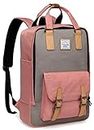 Backpack for Women Grils,VASCHY Vintage Lightweight Casual Daypack Laptop Backpack Rucksack Bookbag for School Travel Business Fits 15.6 Inch Laptop Pink