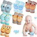 6 Pairs Baby Knee Pads for Crawling Baby Knee Protectors Breathable Baby Accessories for Baby Boys Girls, 0-3 Years Old, Cute Colors, 0-3 years old