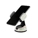 Amiss Universal Bling Cell Phone Holder, 360°Adjustable Car Phone Mount with One More Air Vent Base, Crystal Car Interior Decoration, for Windshield, Dashboard and Air Vent (AB Color)