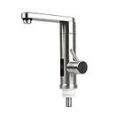 Instant Hot Water Faucet Tap,Stainless Steel Electric Hot and Cold Mixer Water Heater Faucet with Digital Display, for Home Kitchen Facilities Sink (Flat Mouth 3000W)
