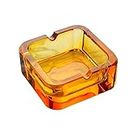 Kepfire Simple Style Crystal Square Ashtray Fashion Creative Personality Gift European Home Office Cafe Hotel Ornaments Orange Ash Tray