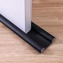 Paifeancodill 1 Pack Twin Draft Stoppers for Bottom of Doors, Under Door Draft Stopper, Door Draft Blocker Reduction Windshield Energy Saving Under Door Seal Strip for Outdoor Indoor Bathroom (Black)