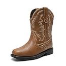 DREAM PAIRS Little Boys Girls Kids Cowboy Boots Western Square Toe Riding Mid Calf Boots Sdbo2307K Brown Size 12 Little Kid