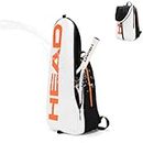 HEAD Folding Tennis Rackets Backpack for Youth and Adult, Casual Teens Large Sport Backpack for Women/Men, Lightweight Racquet Backpack for Travel/Gym/Tennis Practice/Matches/Outdoor(White & Black)