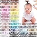 Trends ShopperZ - Set of 100 Mini Hairbands, Girl Baby's Elastic Hair Ties Tiny Soft Rubber Bands for Baby and Kids, Colorful Stretch Soft Cloth Material, Multi Colour