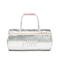 Victoria's Secret PINK Duffle Gym Bag Silver/Rainbow Stripes