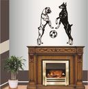 Wall Vinyl Decal Dogs Boxer and Doberman Playing Ball Kids Bedroom Pets Shop 31