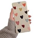 ZUKKASHAN Compatible with Samsung Galaxy S10 Plus, Soft Silicone TPU Shockproof Protective Case Cute Hearts Pattern Girls Women Back Phone Cover for Samsung Galaxy S10 Plus (Beige)