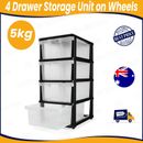 4 Drawer Storage Unit on Wheels Storage Organization Container Tub Home Clothes