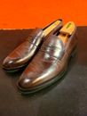 Paul Evans Brown Almond Toe Loafers Shoes, Hand Made in Italy, Men's Size 7D