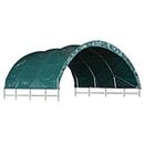 vidaXL Green Livestock Tent - 3.7x3.7m, Rust-Resistant Steel Frame, 100% PVC, UV Protective and Water-Resistant Canopy Cover, Dark Green