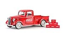Coca-Cola 1937 Ford Pickup Truck Red 6 Bottle Carton Accessories 1/24 Diecast Model Car Motorcity Classics 424065, Red