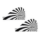 3DFINS Dimpster Stabilizer Series Wake Fins - Large - Futures Base (Suitable for Wake Surfing and Wakeboards) (B&W Spiral)