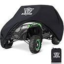 XYZCTEM UTV Cover with Heavy Duty Black Oxford Waterproof Material, 114" x 65" x 75" (290 165 190cm) Included Storage Bag. Protects UTV from Rain, Hail, Dust, Snow, and Sun (2-3 Seater)