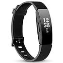 AK Soft TPU Wristbands Compatible with Fitbit Inspire 2/Fitbit Inspire HR/Fitbit Inspire/Fitbit Ace 2 Bands, Sports Waterproof Wristbands for Fitbit Inspire HR Fitness Tracker(Black, Small)