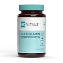 HealthKart HK Vitals Multivitamin with Probiotics, Vitamin C, Vitamin B, Vitamin D, & Zinc, Supports Immunity and Gut Health, For Men and Women, 60 Multivitamin Tablets
