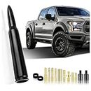 Car Bullet Antenna,Cool Radio Antenna Car Accessories Exterior,Ideal Truck Car Antenna Replacement Compatible with Ford F150 RAM 1500 GMC Heavy Duty Pickup Truck Accessories (Black)
