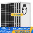 150W 300W 400W 600W Watt Solar Panel Mono 12V Battery Charger Home RV Off Grid