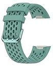 OBOE Silicone Smart Watch Replacement Dotted Design Band Compatible with Fitbit Charge 5 Watch (B-Green)