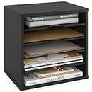 Ballucci File Organizer Paper Sorter, 5 Tier Adjustable Shelves Office Desk Organizer, 13 5/8" x 9 1/4" x 12", Black