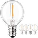 Yohencin 4 PACK LED G40 Bulbs, 3W Warm White E12 3V Low-Voltage LED Bulbs, 360 Angle LED Light Bulbs for Weatherproof G40 Globe Solar String Lights, Outdoor Lighting [Energy Class A+]