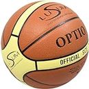 Lusum Optio Ballon de Basket-Ball intérieur extérieur PU Cuir Taille 5, 6 et 7 - Size 7