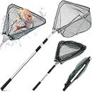 Proberos® Fishing Net,Foldable 36-66 inch Telescopic Fishing Landing Net with Aluminum Alloy Handle for Ponds Carp Trout Fishing