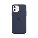 Apple Silicone Case with MagSafe (for iPhone 12 | 12 Pro) - Deep Navy - 6.1 inches