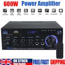600W Bluetooth Stereo Amplifier Amp HIFI Audio Radio 2CH USB AUX FM Car Home UK