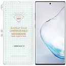 GADGET GEAR Plastic Samsung Galaxy Note 10 Plus Clear Unbreakable Screen Protector Hydrogel Membrane Supports Fingerprint Scanner With Edge To Edge Coverage And Easy Installation