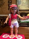 AMERICAN GIRL DOLL Swimsuit Set With Towel, Tote, Cap, for 18-inch Dolls  EUC