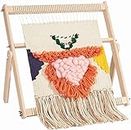 Whittlewud Multi-Craft Weaving Loom Large Frame Wooden Loom Tapestry Loom Creative DIY Weaving Art & Crafts for Kids (16.5In x 15.7In x 1.2In)