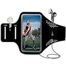 Armband for Cell Phone Running Armband Phone Holder for iPhone Armband 11 12 Pro Max/X/XR/XS Max/10/8 7 6s Plus/SE/Smartphone/ID,Phone Armband Sleeve Fit Sport Exercise Workout Fitness,Black Arm Band