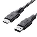 Ambrane Unbreakable 60W / 3A Fast Charging 1.5m Braided Micro USB Cable for Smartphones, Tablets, Laptops & other Micro USB devices, 480Mbps Data Sync, Quick Charge 3.0 (RCM15, Black)