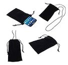 DFV mobile - Case Cover with Chain and Loop Closure Soft Cloth Flannel Carry Bag for Nokia Lumia 1520 (Nokia Beastie) - Black