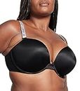 Victoria's Secret Shine Strap Push Up Bra, Adds One Cup Size, Padded, Plunge Neckline, Bras for Women, Very Sexy Collection, Black (38D)