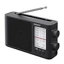 Sony ICF506.CED - Radio portátil (FM/AM de sintonización analógica con auriculares, asa de transporte, adaptador CA) negro
