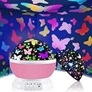Toys for Ages 2-4 5-7 - Butterfly Decorations Toddler Girls Toys, 16 Colors Star Projector Night Light Party Favors for Kids 4-8, Christmas Easter Birthday Valentines Gifts for 3 4 5 6 7 Year Old Girl