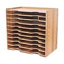 Tyewomiy Stacking Drawers, A3/ Letter Tray Organizer (Color : Cherry Wood, Size : 51.8x33x49CM)