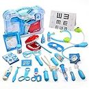 CUTE STONE Kids Toy Doctor Kit, 30PCS Toy Medical Kits Pretend Play Dentist Doctor Kits with Electronic Stethoscope and Carrying Case, Educational Toy Doctor Playset for Kids Toddlers Boys Girls
