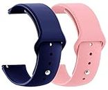 AONES Pack of 2 Silicone Belt Watch Strap Compatible for Moto 360 2nd Gen 42mm Watch Strap Navy Blue, Pink