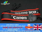 Black/Red Embroidered EOS Digital Style Camera Neck Shoulder Strap DSLR UK STOCK