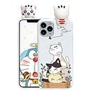 ZhuoFan Case for Apple iPhone 6 / 6S - Cute 3D Funny Cartoon Character Soft TPU Silicone iPhone 6 6S Cover Phone Case for Kids Girls, Shockproof Slim Candy Colour White Cat Skin Shell