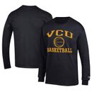 Men's Champion Black VCU Rams Icon Logo Basketball Jersey Long Sleeve T-Shirt