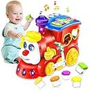 Baby Toys for 1 Year Old Boys Girls Train Crawling Baby Toys 6-12 Months Learning Educational Infant Toys with Light/Block/Music for Toddler Kids 1 2st Birthday Gifts Age 1 2 3 Years Christmas