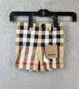 Burberry Royston Checked Stretch Shorts Baby Boys 18M Beige Multi Button Front