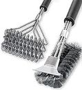 2 Pack BBQ Grill Brush, 18 inch BBQ Accessories, BBQ Cleaning Brush Safe Bristle Free BBQ Brush,100% Rust-Proof Stainless Steel- BBQ Grill Cleaner for Gas, Charcoal, Smoker, Porcelain, Infrared Grill