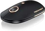TECKNET Bluetooth Mouse, 3-in-1(Dual Bluetooth +2.4Ghz) Silent Wireless Mouse Bluetooth, Ambidextrous Portable Computer Mouse Compatible with Laptop PC Mac Chromebook MacBook Pro Air