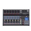 Weymic SE-80 Professional Mixer for Recording DJ Stage Karaoke w/USB Drive for Computer Recording Input, XLR Microphone Jack, 48V Power(8-Channel)